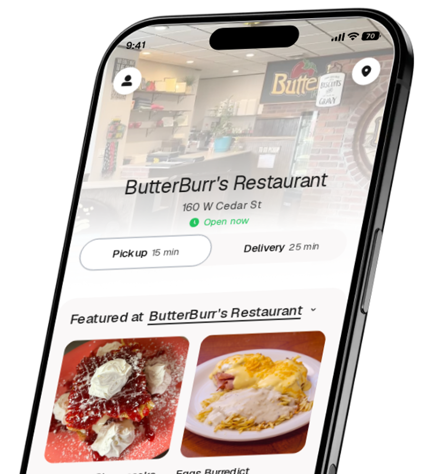 ButterBurr's Restaurant app preview